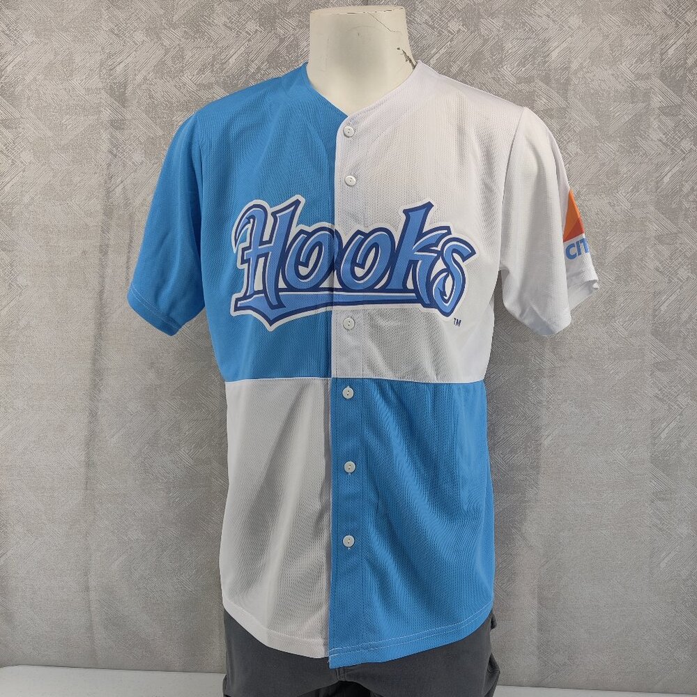Corpus Christi Hooks Jersey Mens Large Blue White MILB‎ Baseball Button Front